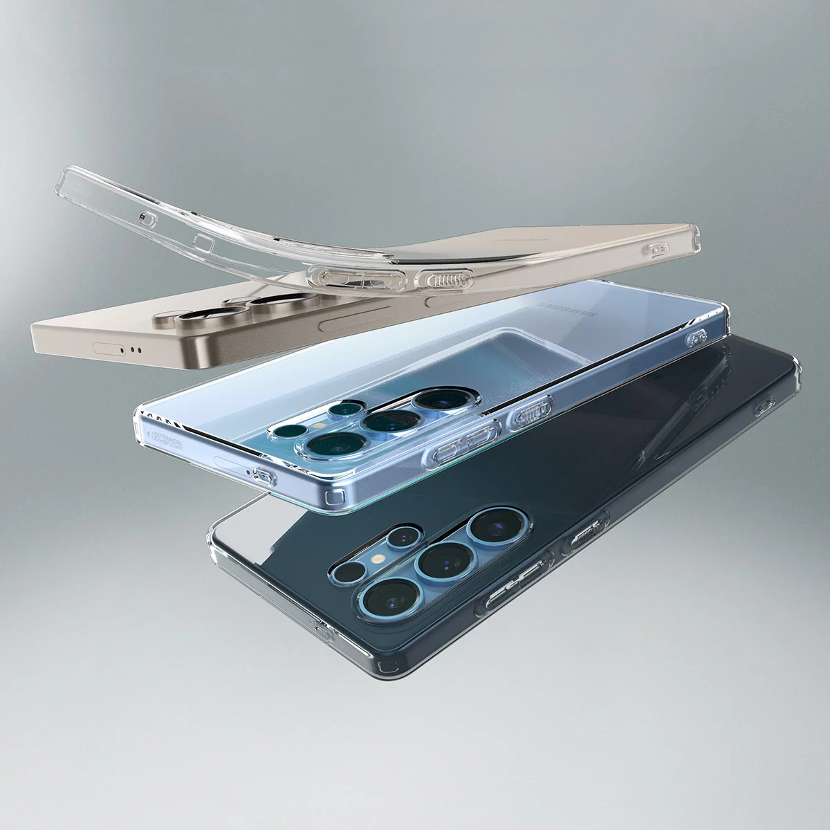 Samsung Galaxy S25 Ultra Liquid Crystal Case Gummi Hülle (ACS08949) - Space Crystal (Grau / Transparent)