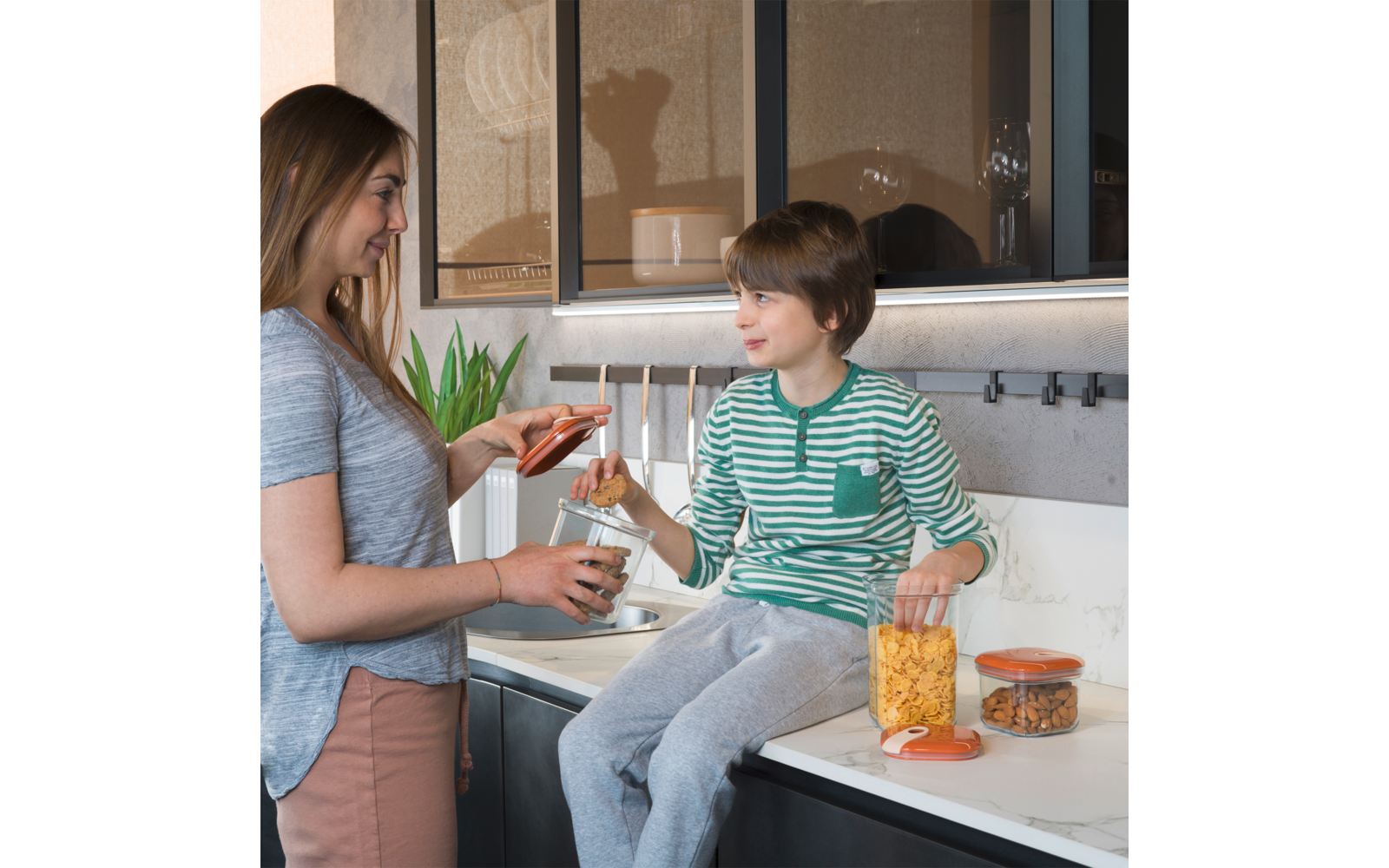 Omada Vorratsdose 3er Set grau