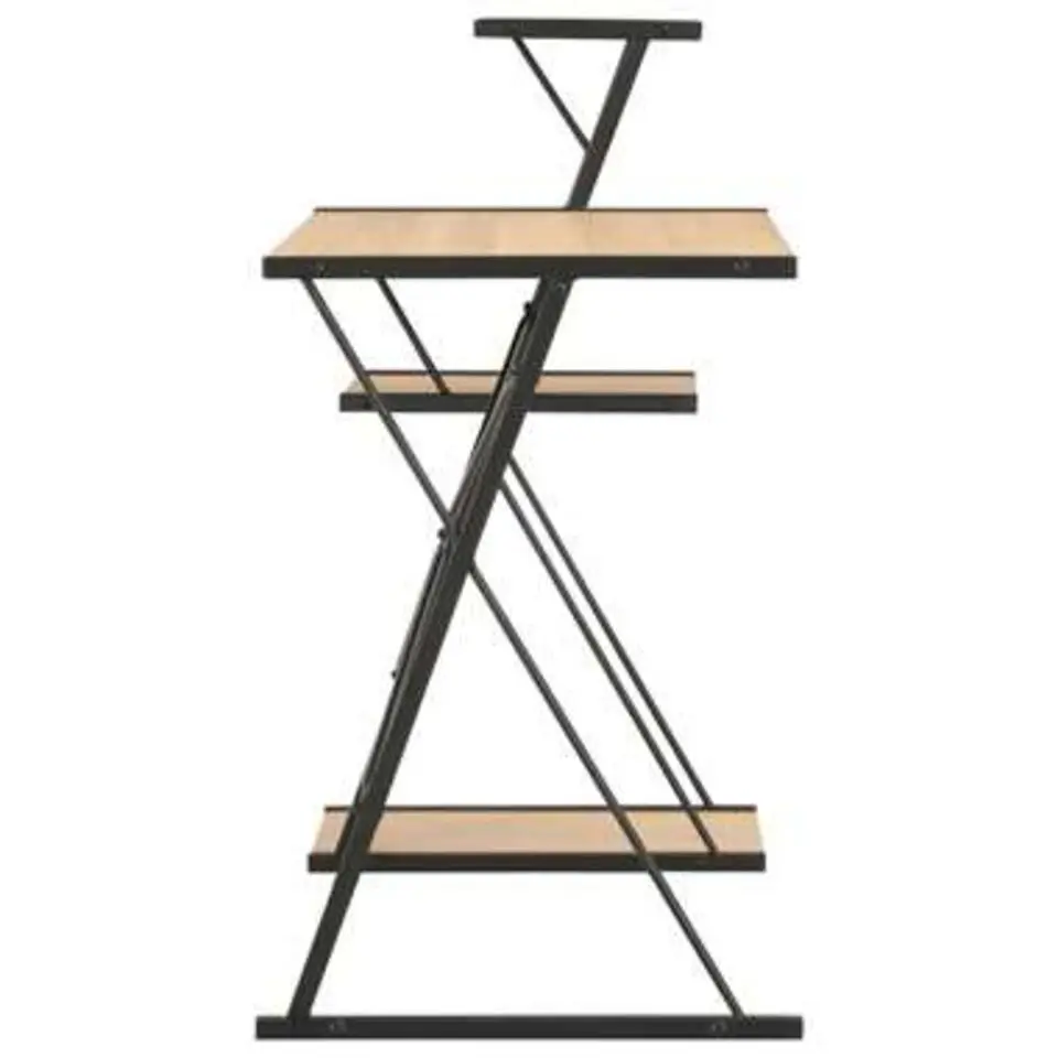 vidaXL - Computertafel - Zwart - Bewerkt hout