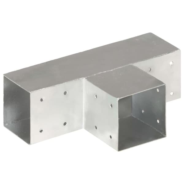vidaXL Stolpesko 4 stk T-form galvanisert metall 91x91 mm