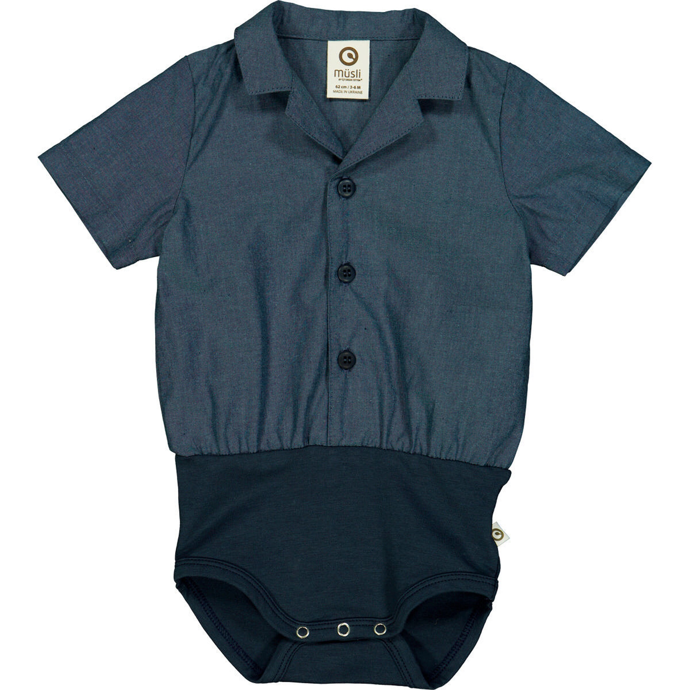 Müsli Polo-Kurzarmbody Chambray