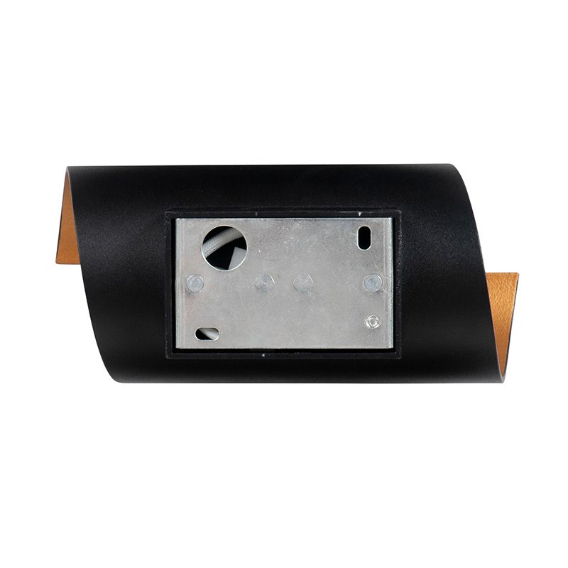 Moderne wandlamp zwart met gouden binnenkant - Faldo