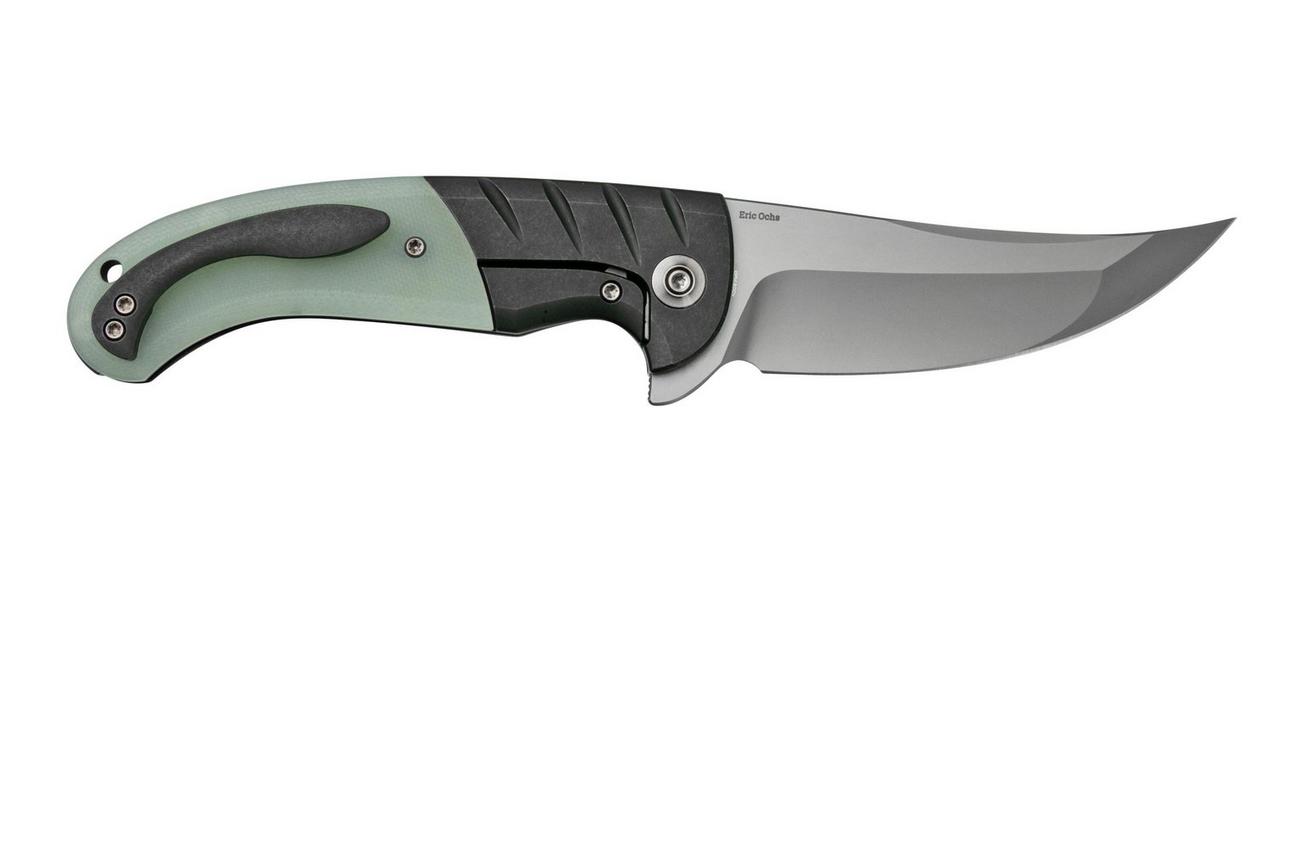 WE Knife Curvaceous WE20012-3 Black Titanium, Natural G10 zakmes, Eric Ochs design