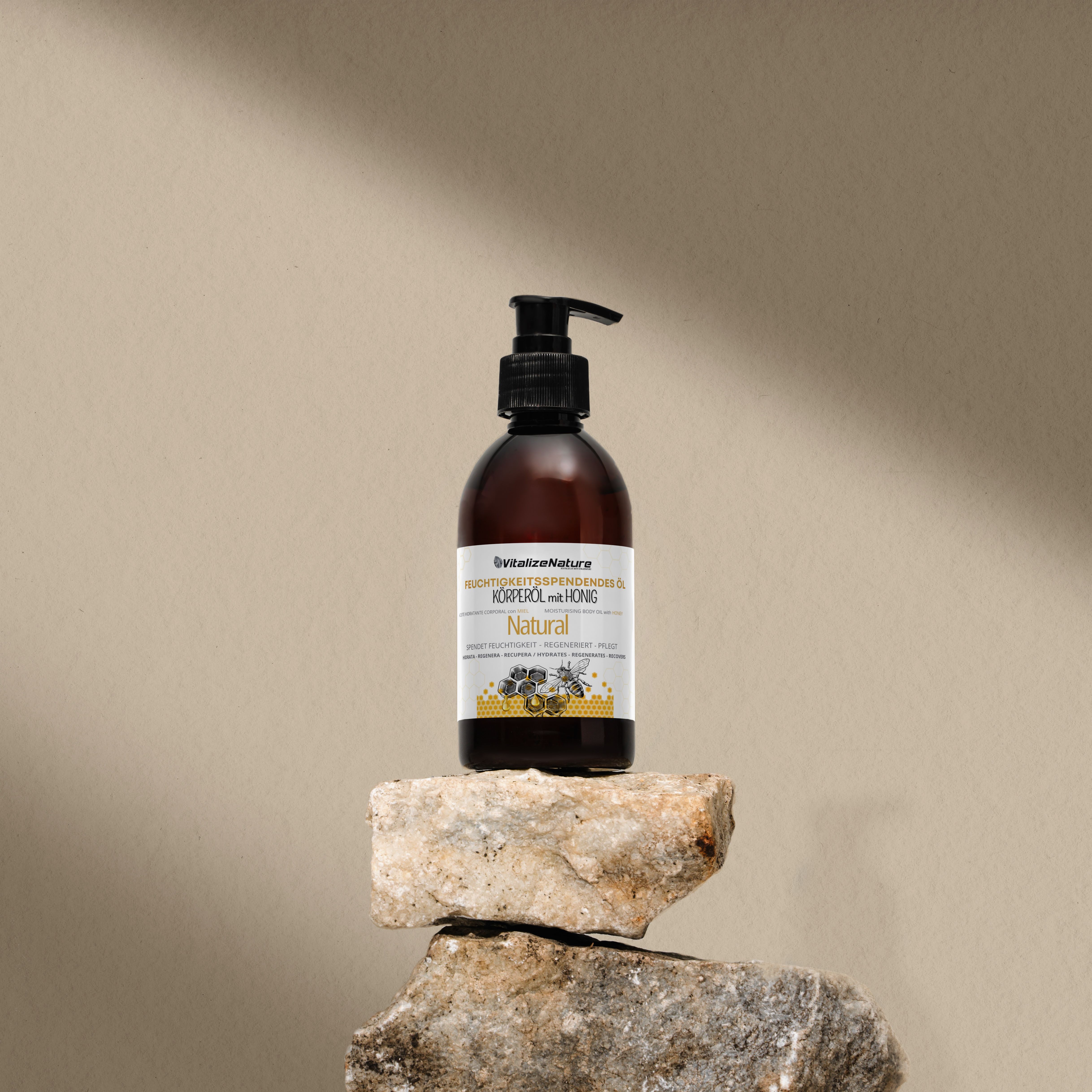 Natürliches Feuchtigkeitsspendendes Körperöl - Hautöl mit Honig & Aloe Vera mit Vitamin E
