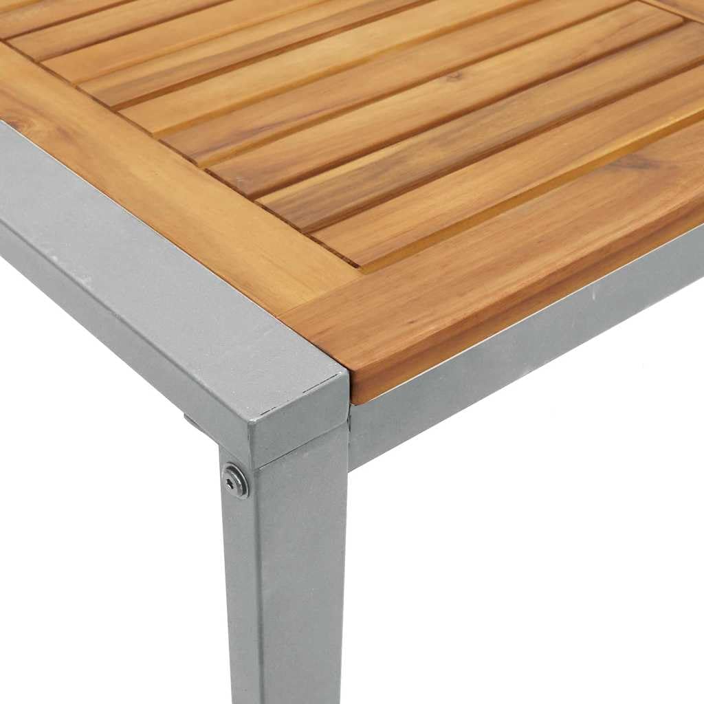 vidaXL Gartentisch Grau 160 x 80 x 75 cm Massivholz Akazie, Garten und Terrasse, moderner Esstisch aus Hartholz, robuste Außenmöbel aus Akazie, stylische Terrasse, minimalistisches Design
