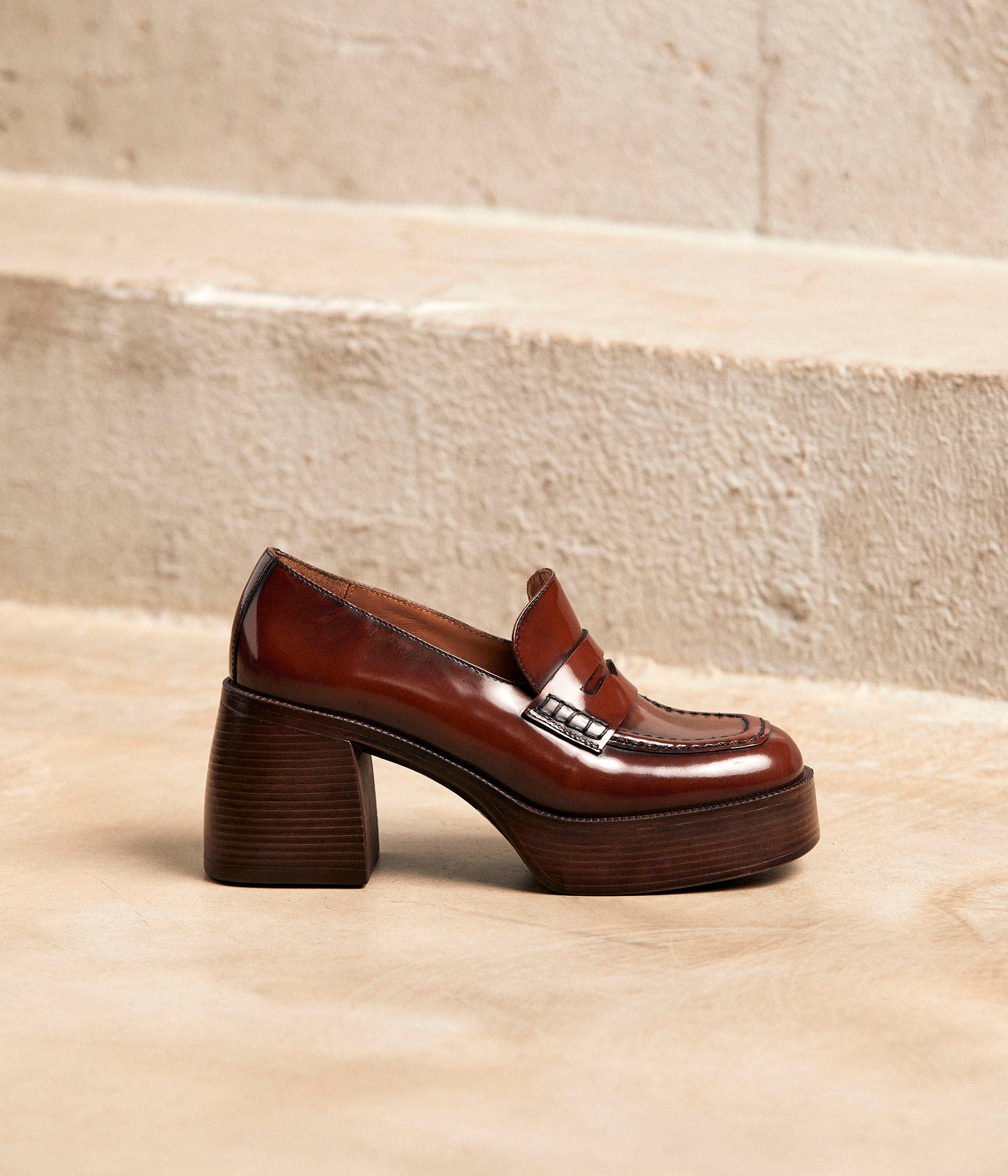 Mocassins marron plateforme Anouch