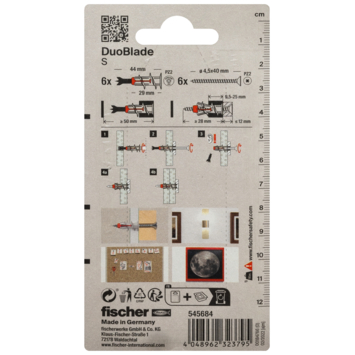 Fischer Gipsplaatplug DuoBlade 44mm   schroef 6 stuks