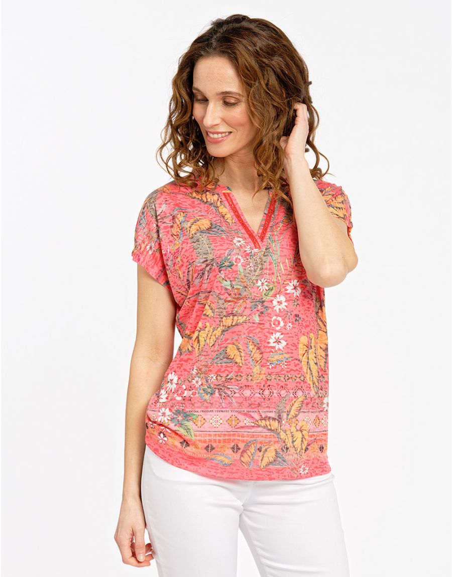T-shirt rose floral