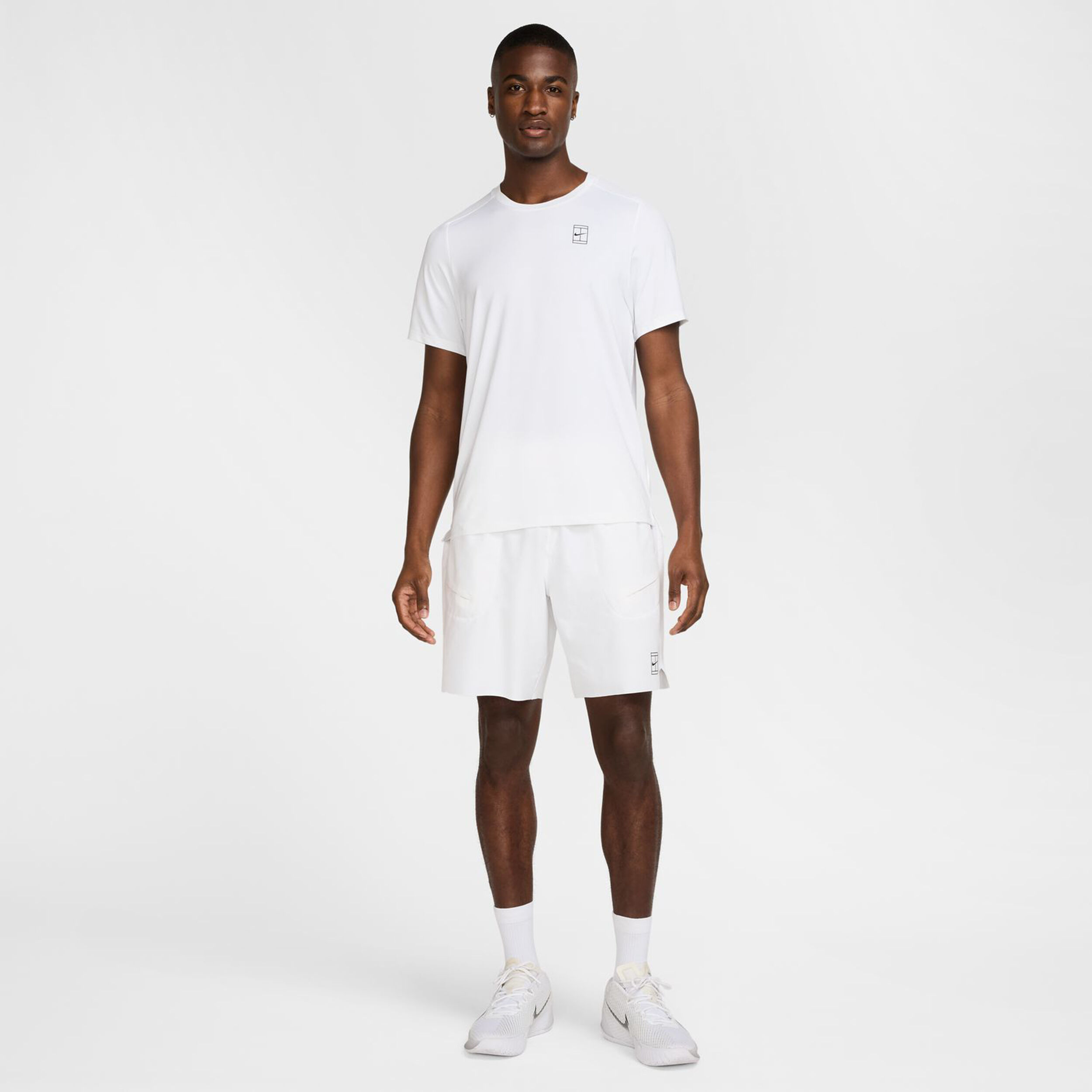 Nike Court Dri-Fit Advantage T-shirt Hommes - Blanc , Noir