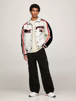 Jaqueta de couro unissex Tommy x Avirex