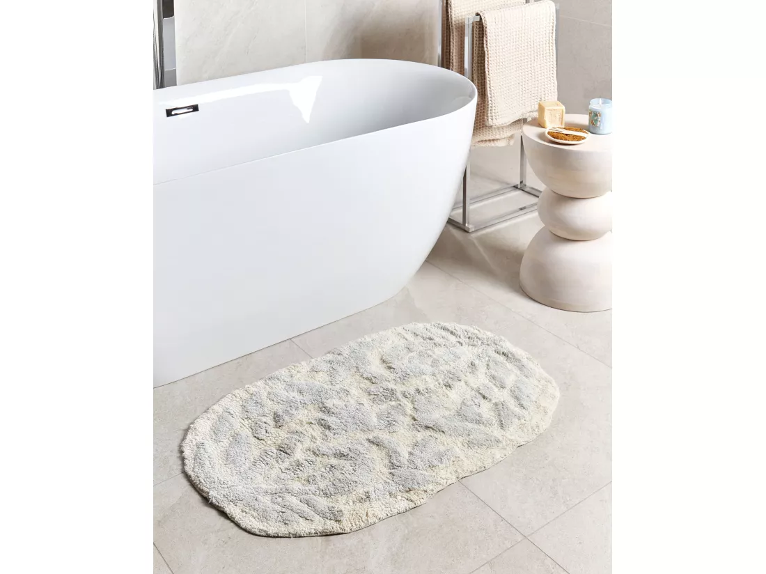 Tapis de bain 60 x 90 cm gris DERIK