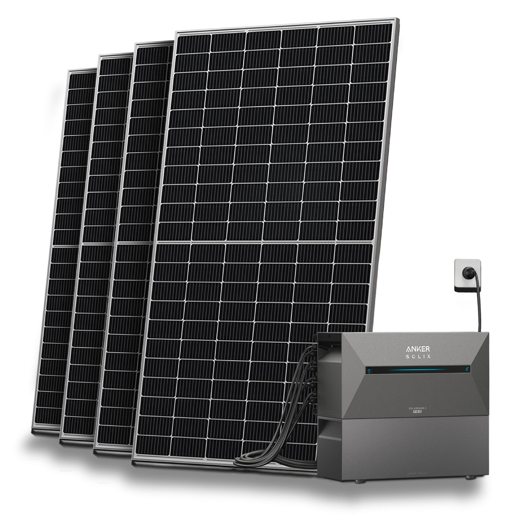 Solarway All In One Balkonkraftwerk 2000W Komplett mit 3,2 kWh Anker Solarbank 2 PRO Speicher, Plug&Play