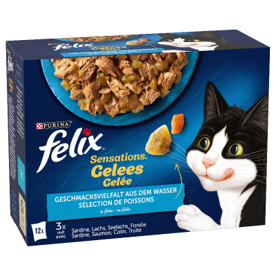 Felix Katzenfutter Sensations Fisch in Gelee 12x85g