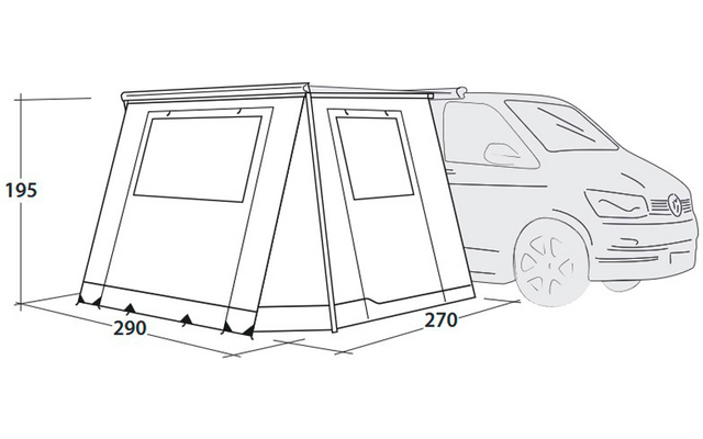 Outwell Backroads Awning Room Markisen-Vorzelt für Campingbusse
