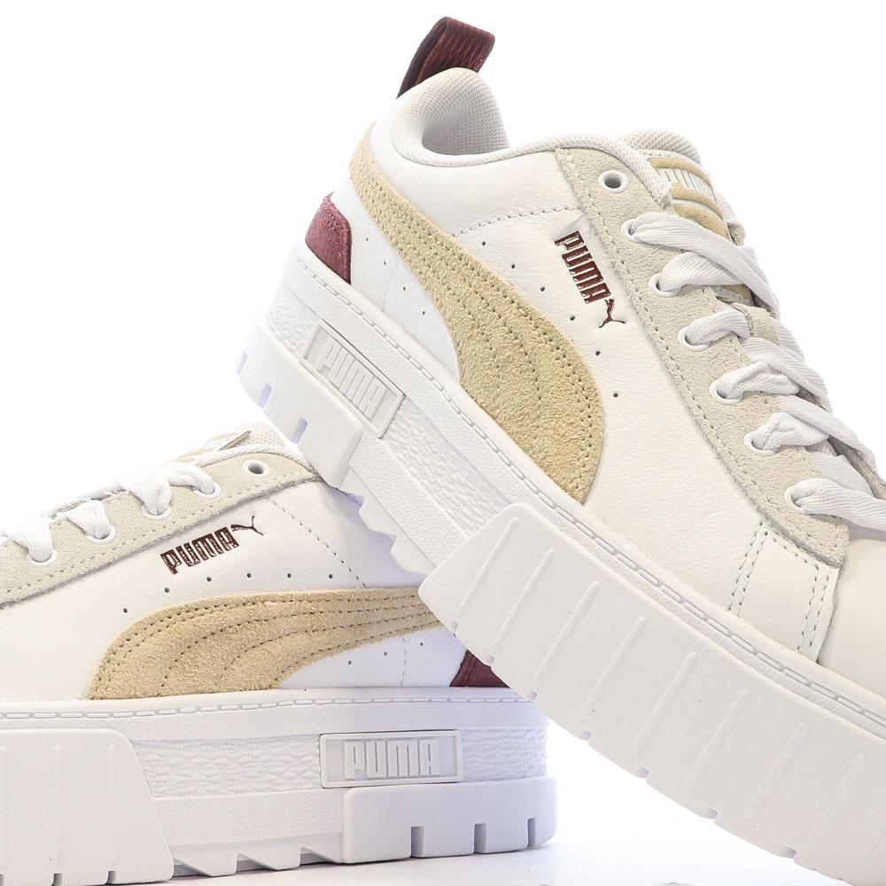 Puma Baskets Blanches/Bordeaux Femme Puma Mayze