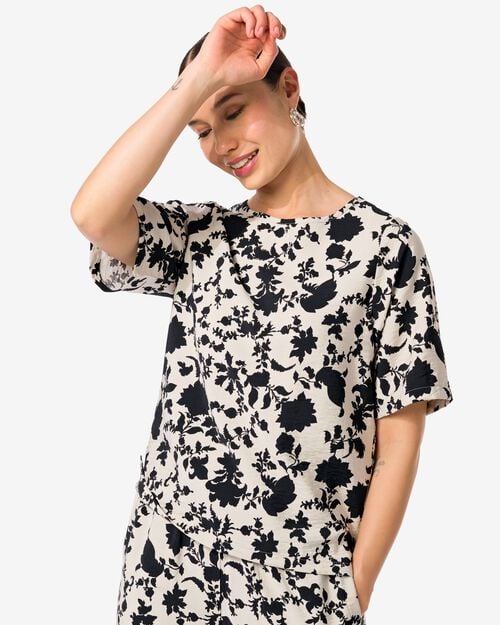 Haut de forme féminin Lara feuilles noir