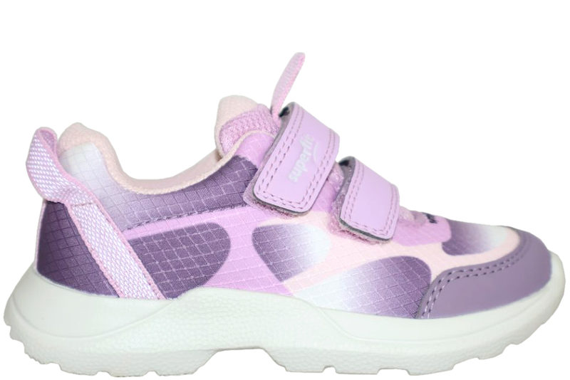 SUPERFIT SKO I LILLA OG ROSA TEKSTIL
