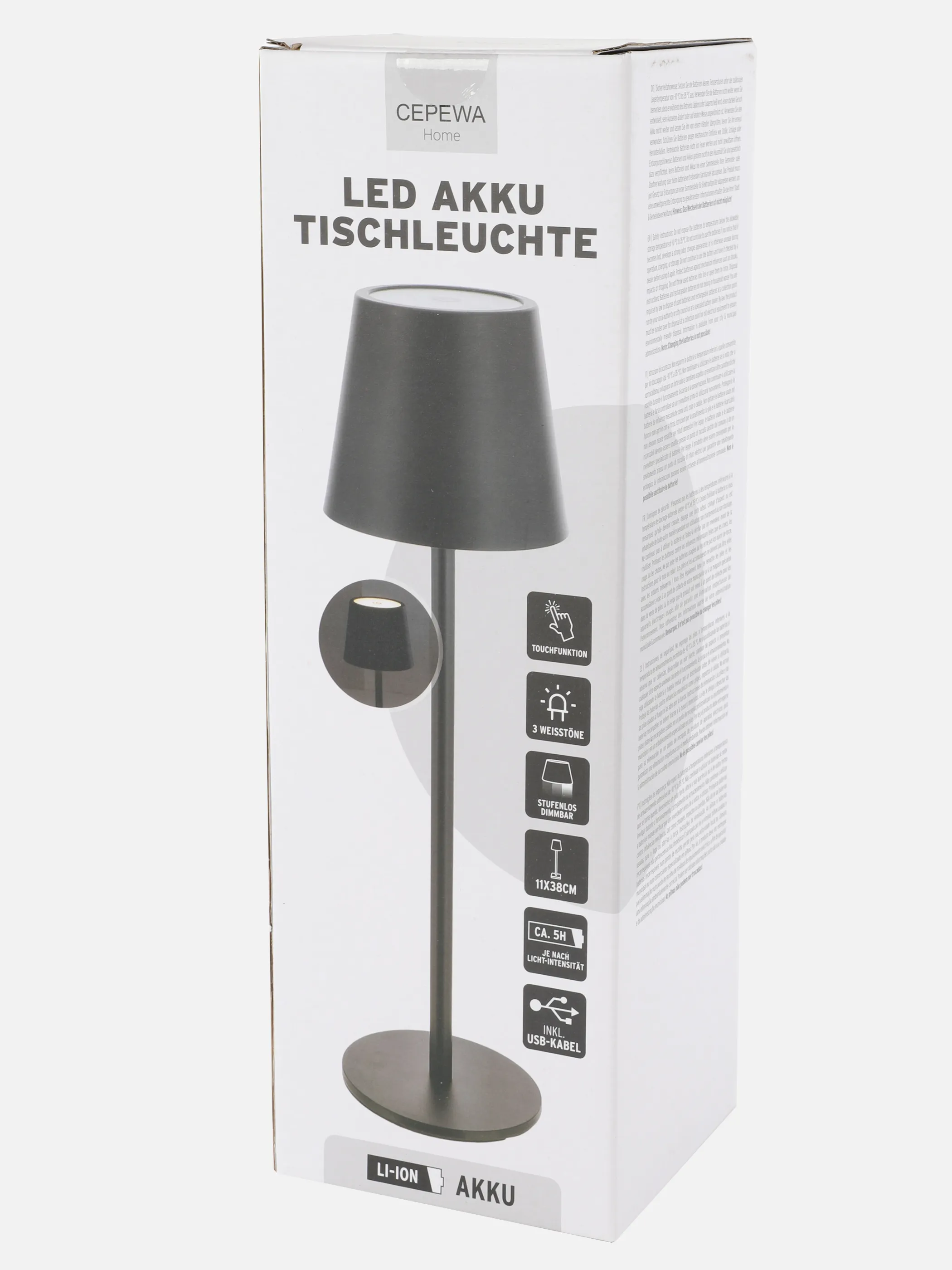 LED Akku Tischleuchte 38cm