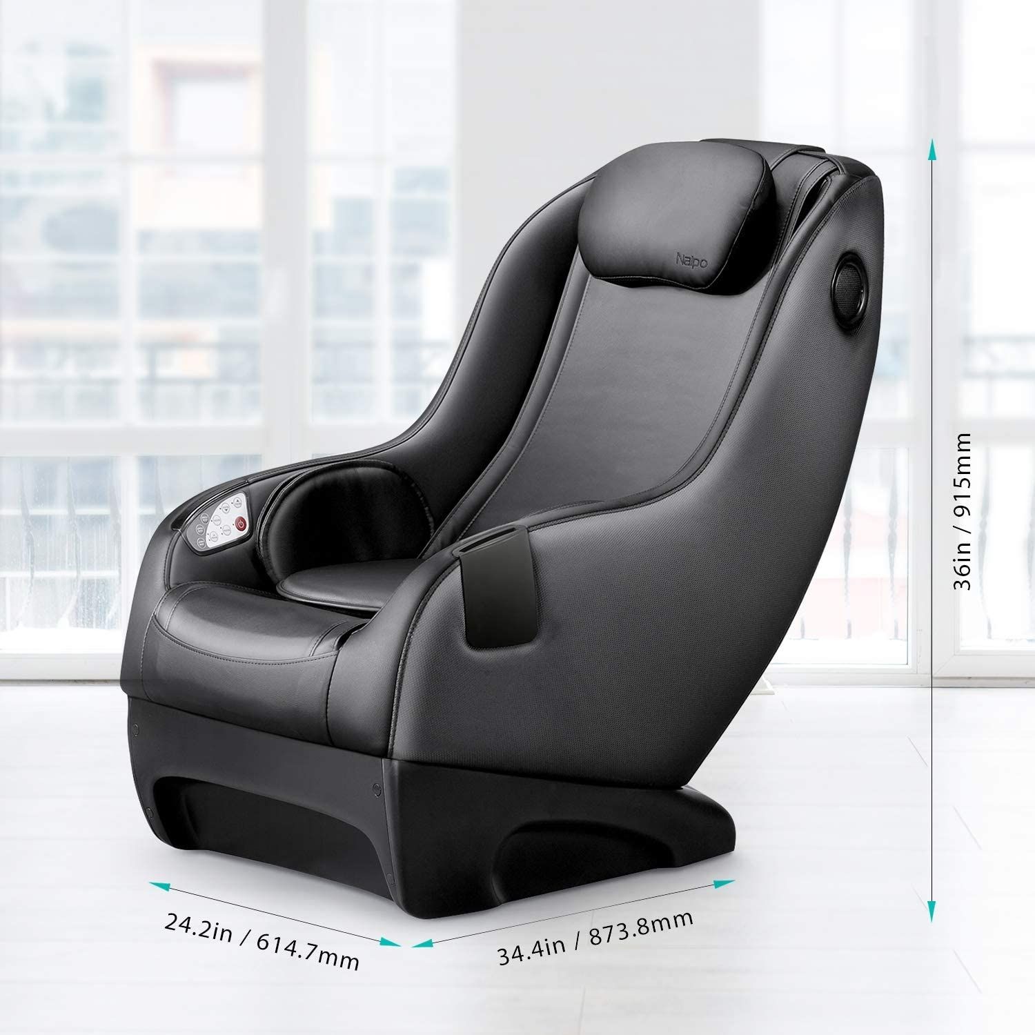 NAIPO Massagesessel Shiatsu Massagestuhl, Komplett montiert, Platzsparend, für Zuhause und Büro