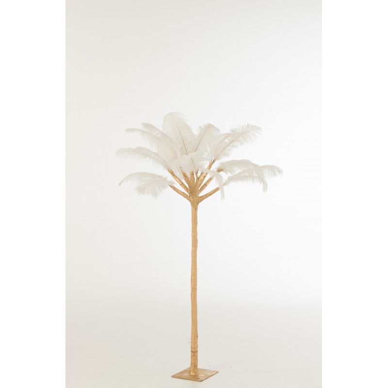 Arbre plumes avec pied en métal or 90x90x120 cm h120