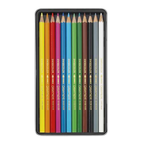 CARAN D'ACHE® SWISSCOLOR Aquarellstifte, Metall-Etuis