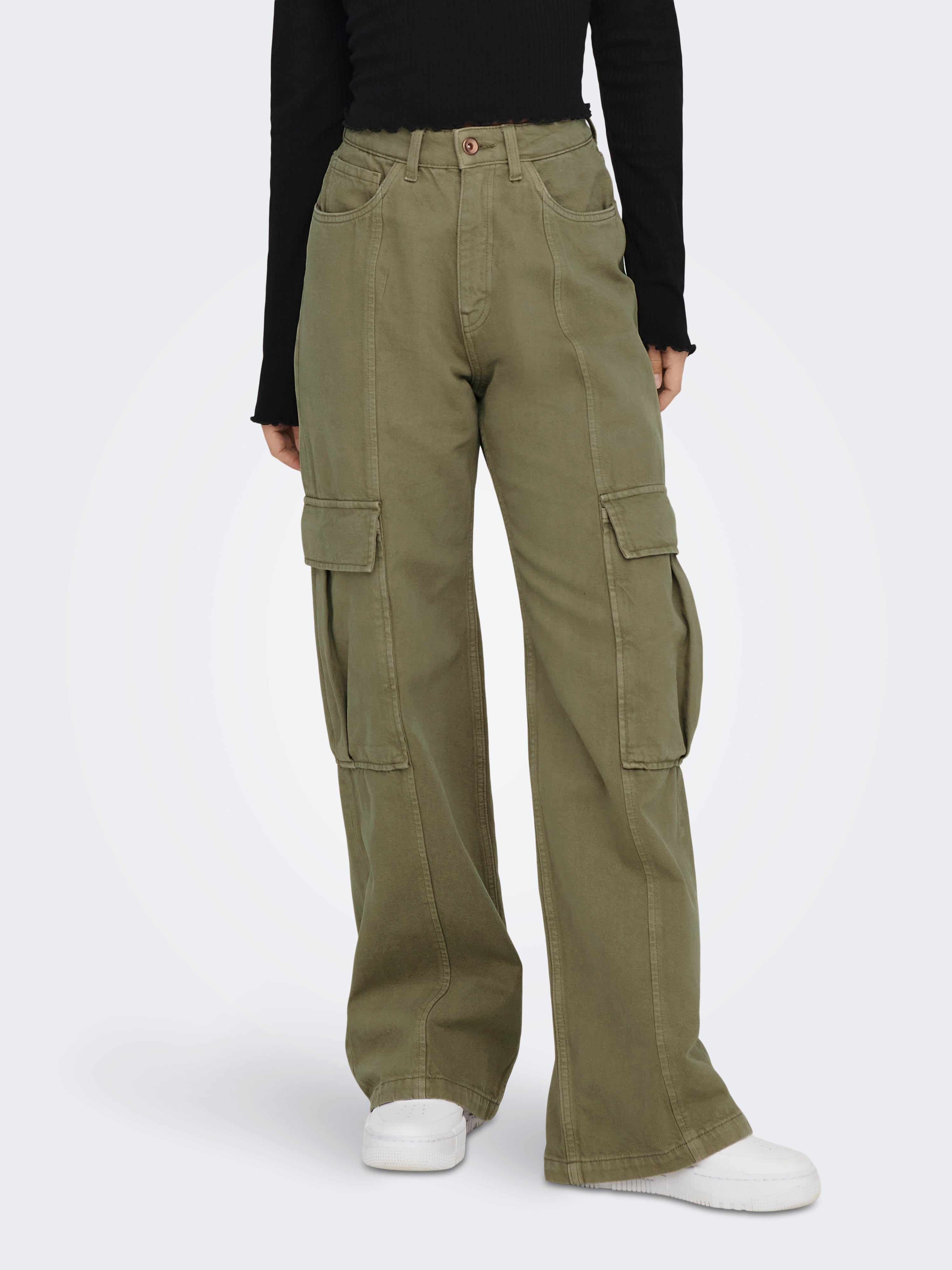 ONLHOPE Weiter Beinschnitt Cargo-Hose Aloe