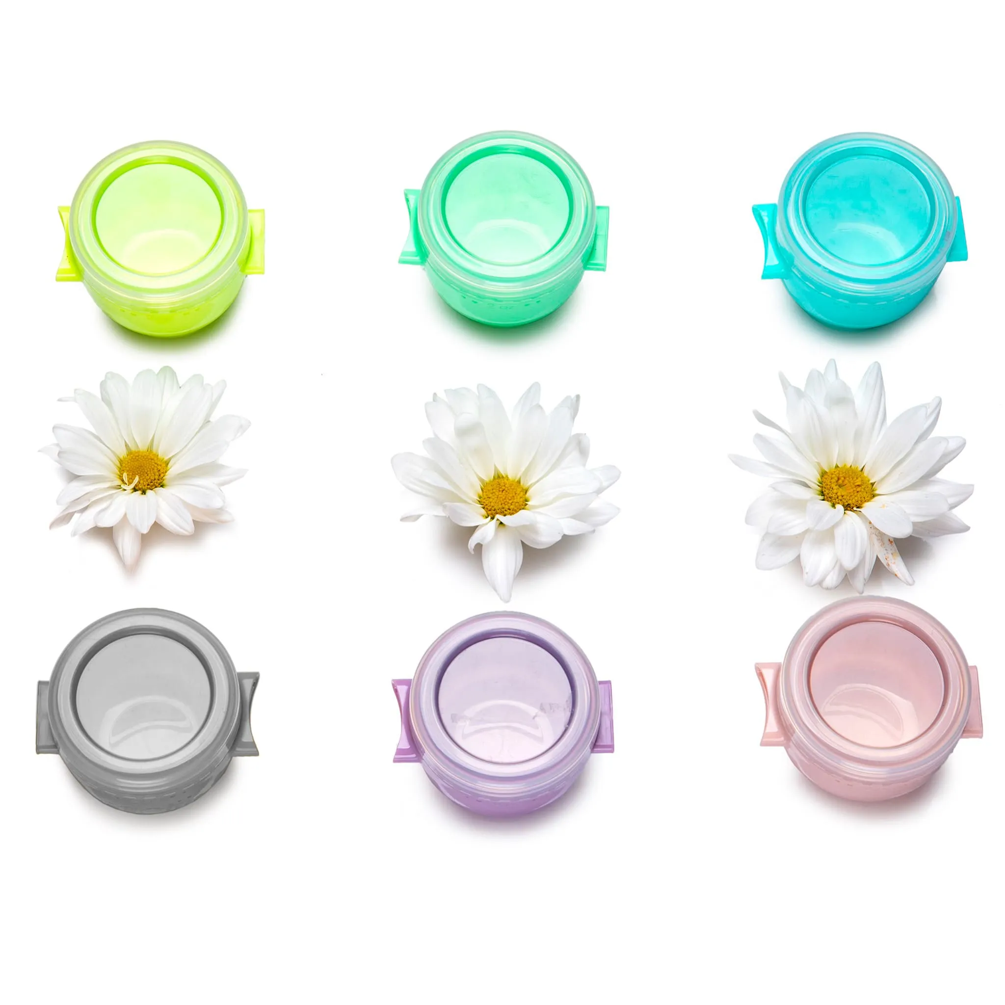 Melii Bols et Couvercles Snap & Go Pods 2oz Paquet de 6