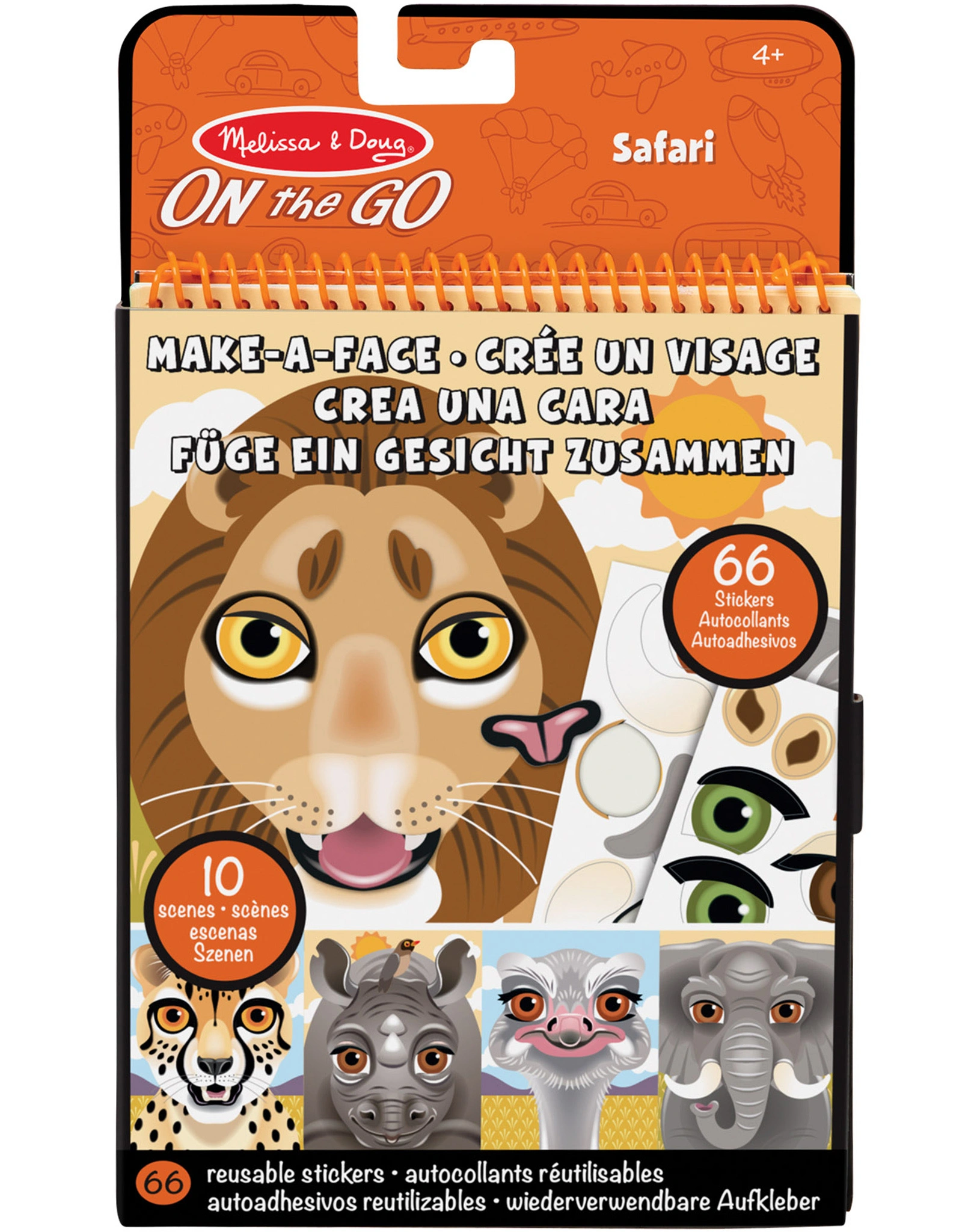 Sticker-Spiel MAKE A FACE - SAFARI in bunt