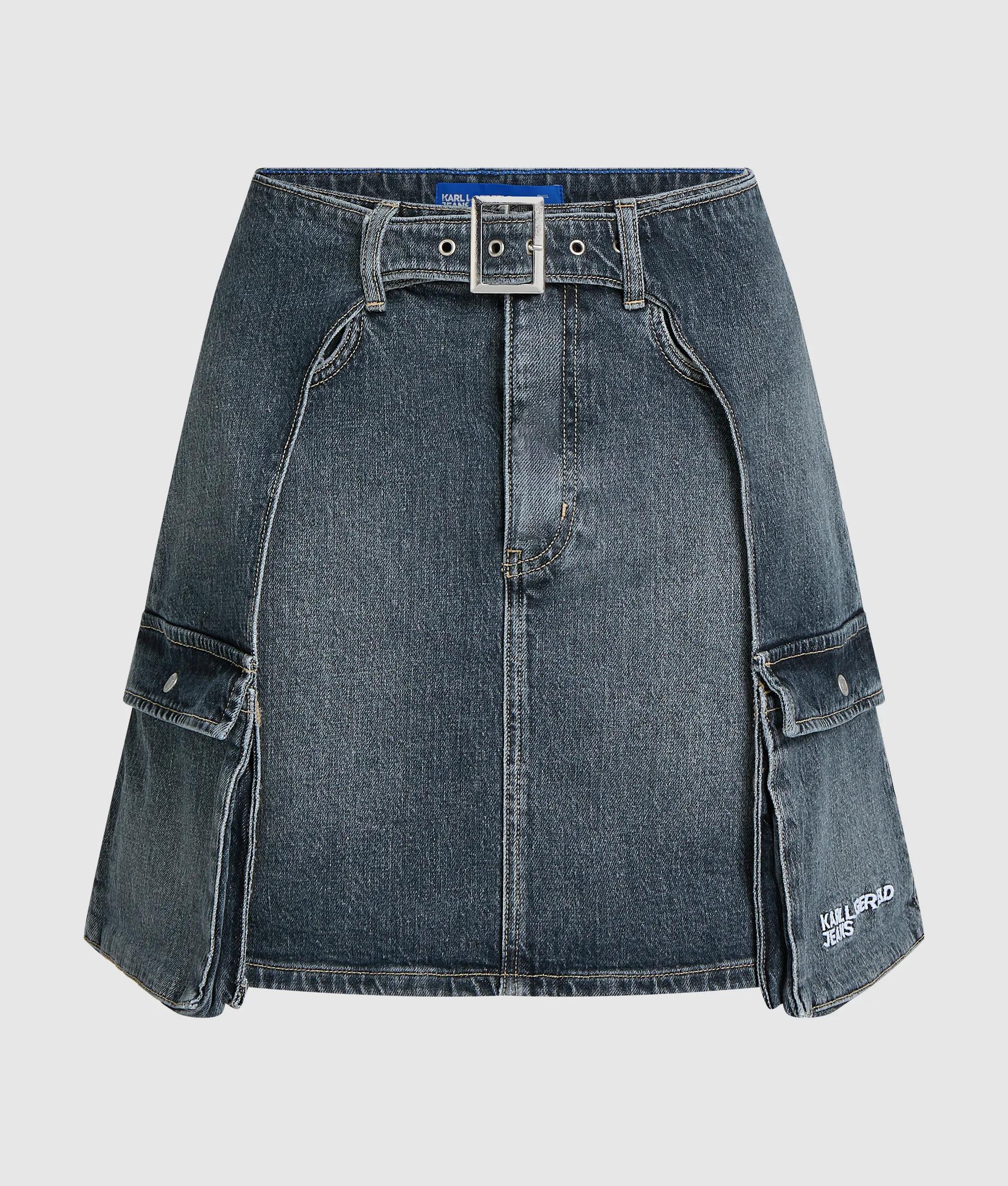 Denim minirokje met gespdetails