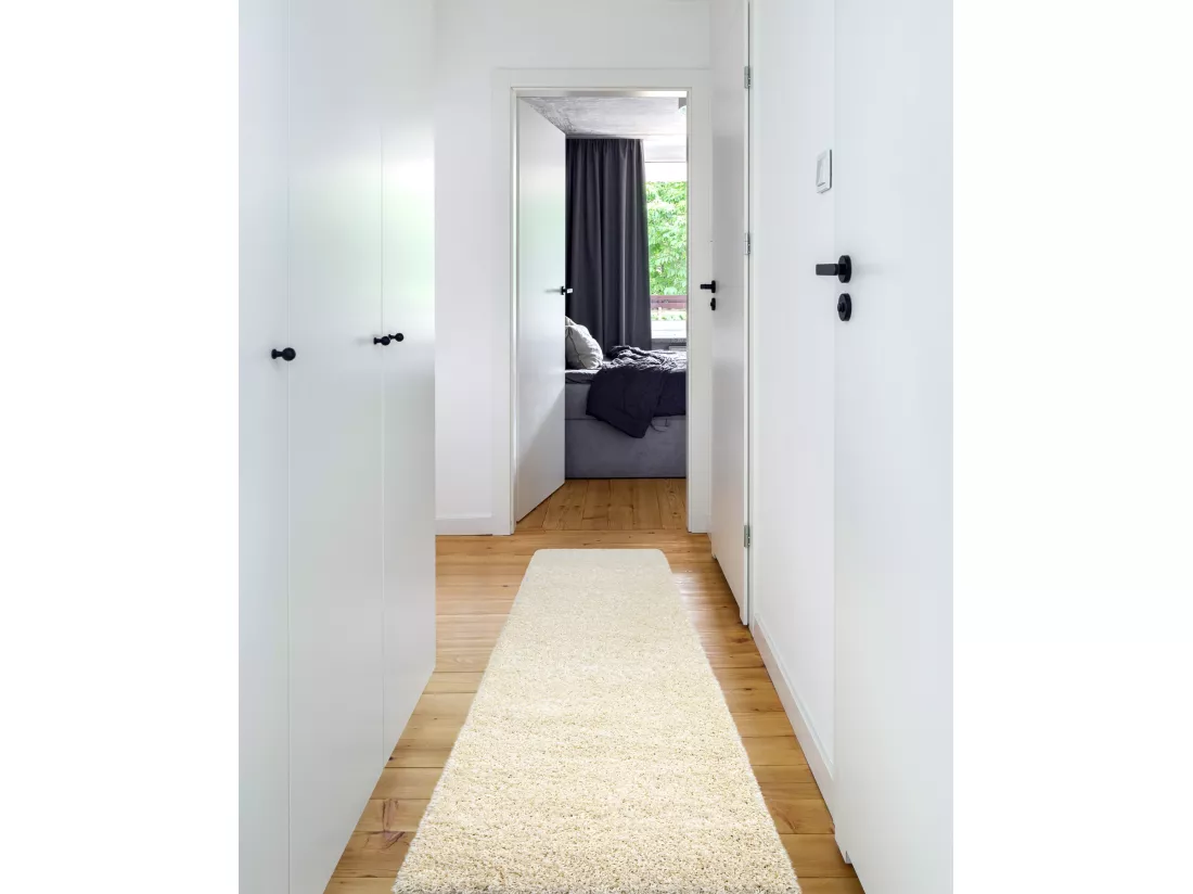 Tapis, le tapis de couloir SOFFI shaggy 5cm crème - pour la cuisine, 60x200 cm