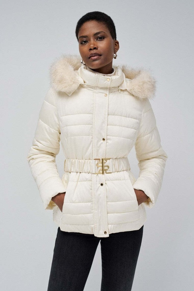 Salsa Steppjacke »Salsa Jeans Steppjacke Short Puffer Coat With Fur Hood«