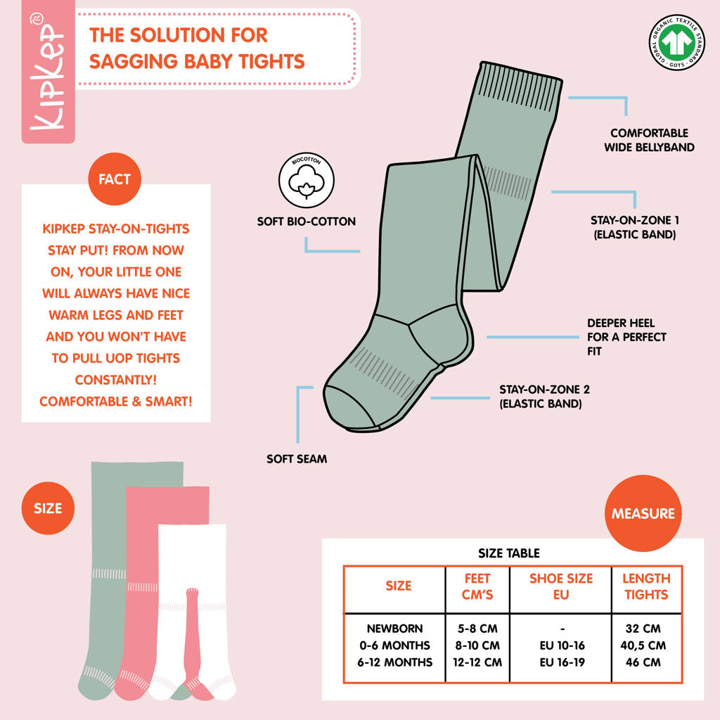 KipKep Blijf-Maillot Stay-on-Tights roze
