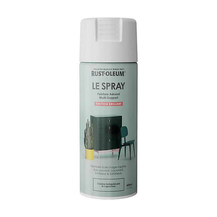 Peinture aérosol multisupport Rust-Oleum Le Spray blanc brillant 400ml