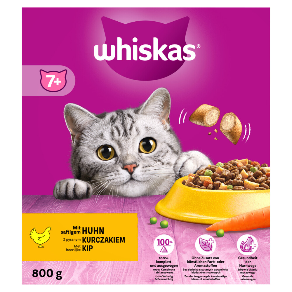 Whiskas 7+ Adult Katten Droogvoer Kip800 gr