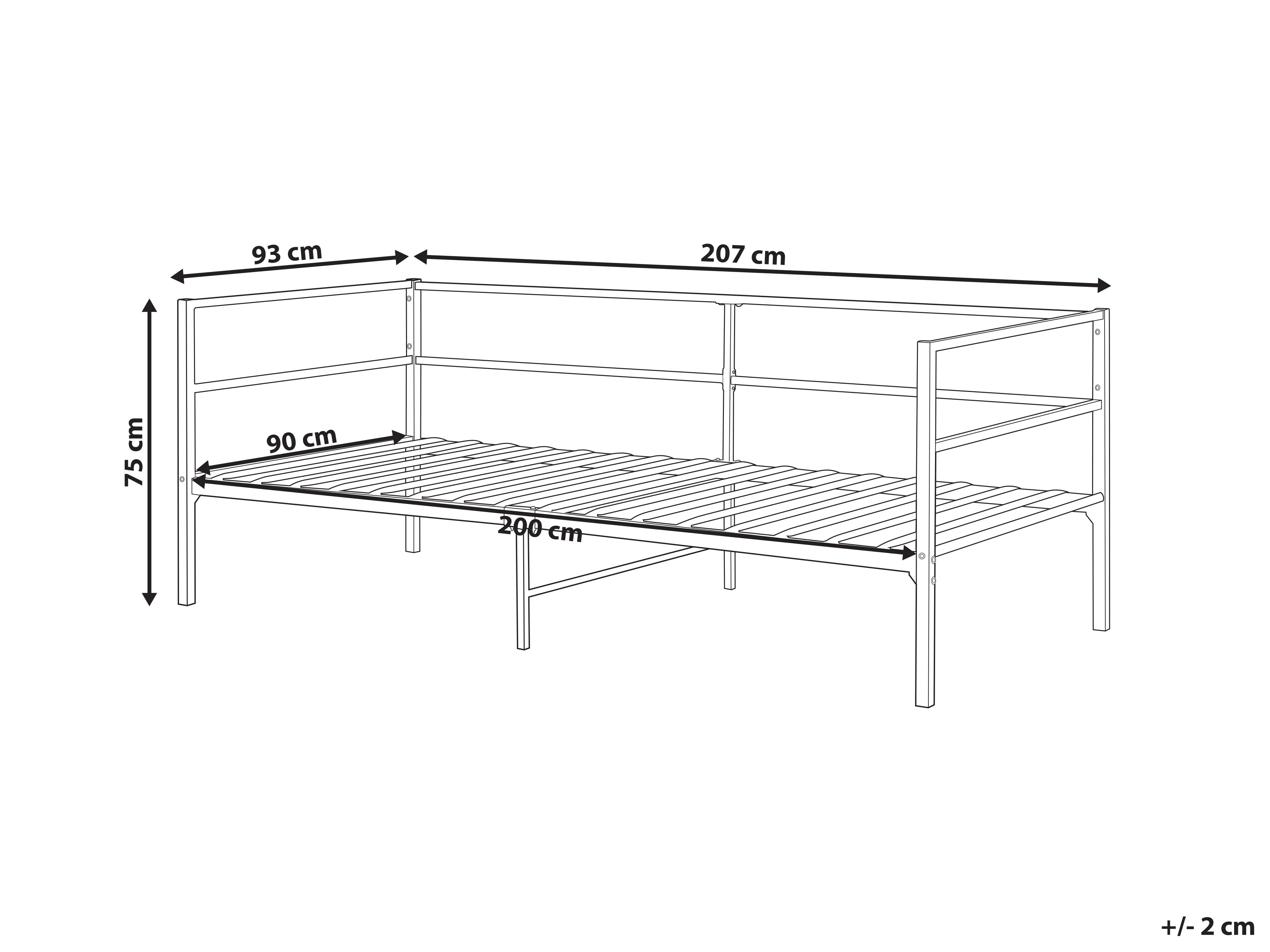 Bed Metaal BATTUT 90 x 200 cm Wit