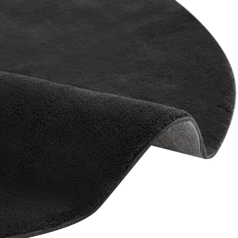 tectake® Kortpolig vloerkleed Soft Zone Ø 120 cm - Zwart