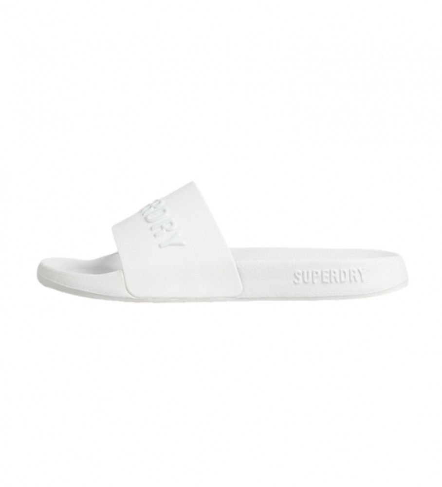Chinelo de piscina Superdry Code com logo na cor branca.