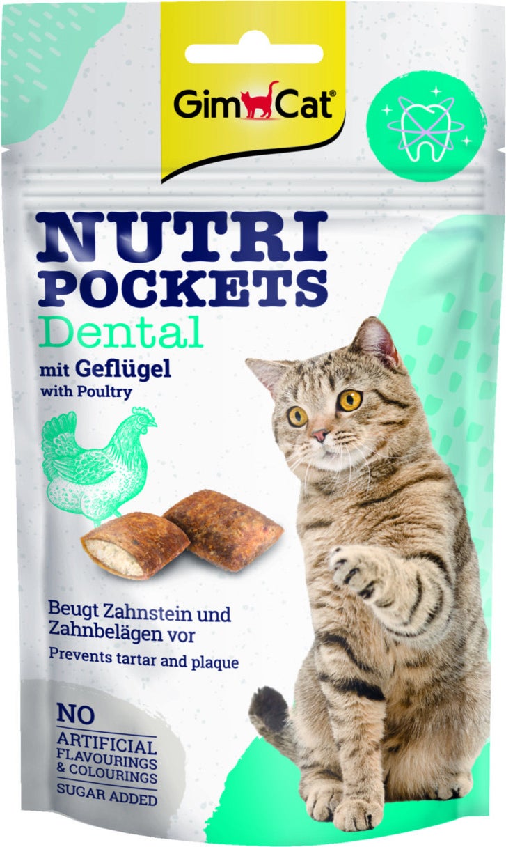 Gimcat kattensnack Nutri Pocket dental gevogelte 60 g