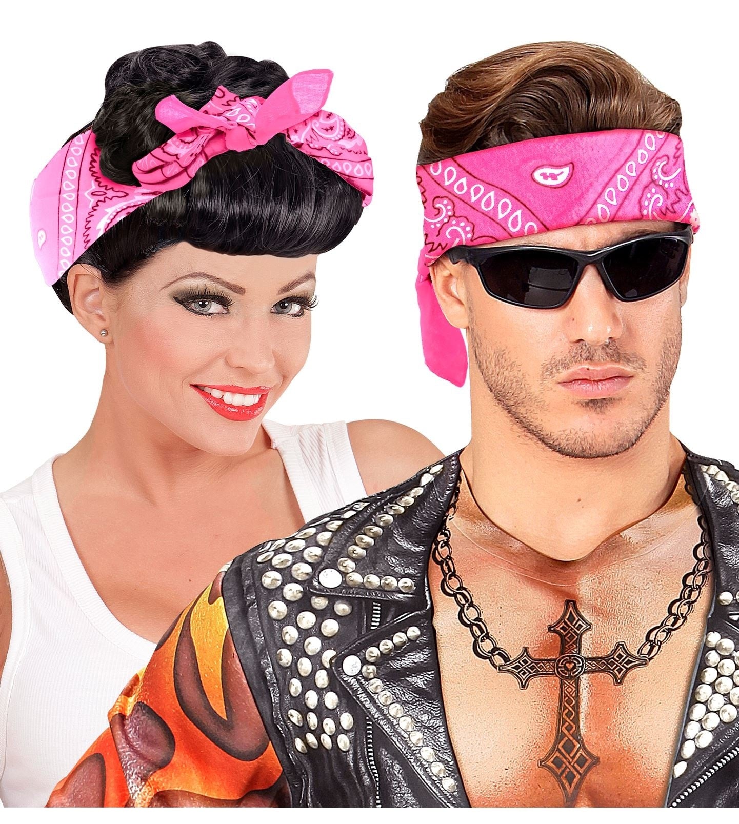 Hippie 60S Bandana Roze 55cm