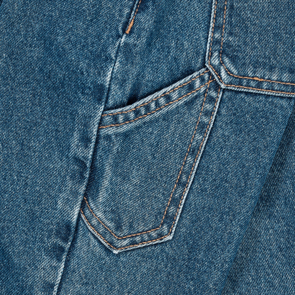 Køb Copenhagen Colors Indigo Blue Washed Organic Pocket Jeans Wide Fit
