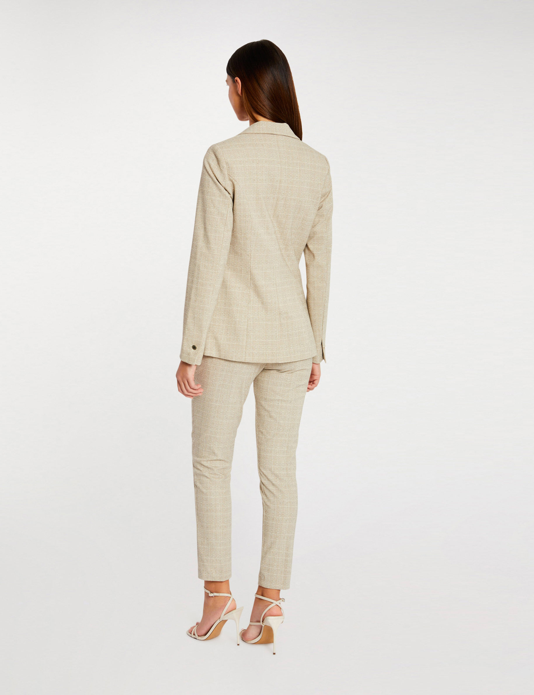 Pantalon 7/8ème coupe cigarette beige femme - beige