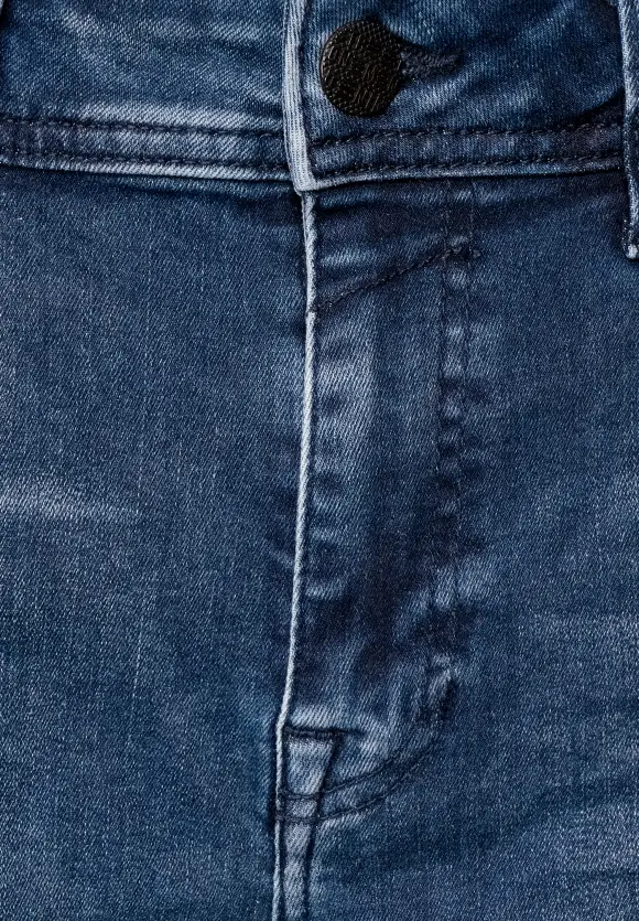 Regular Fit Jeans - mid Indigo blue random wash