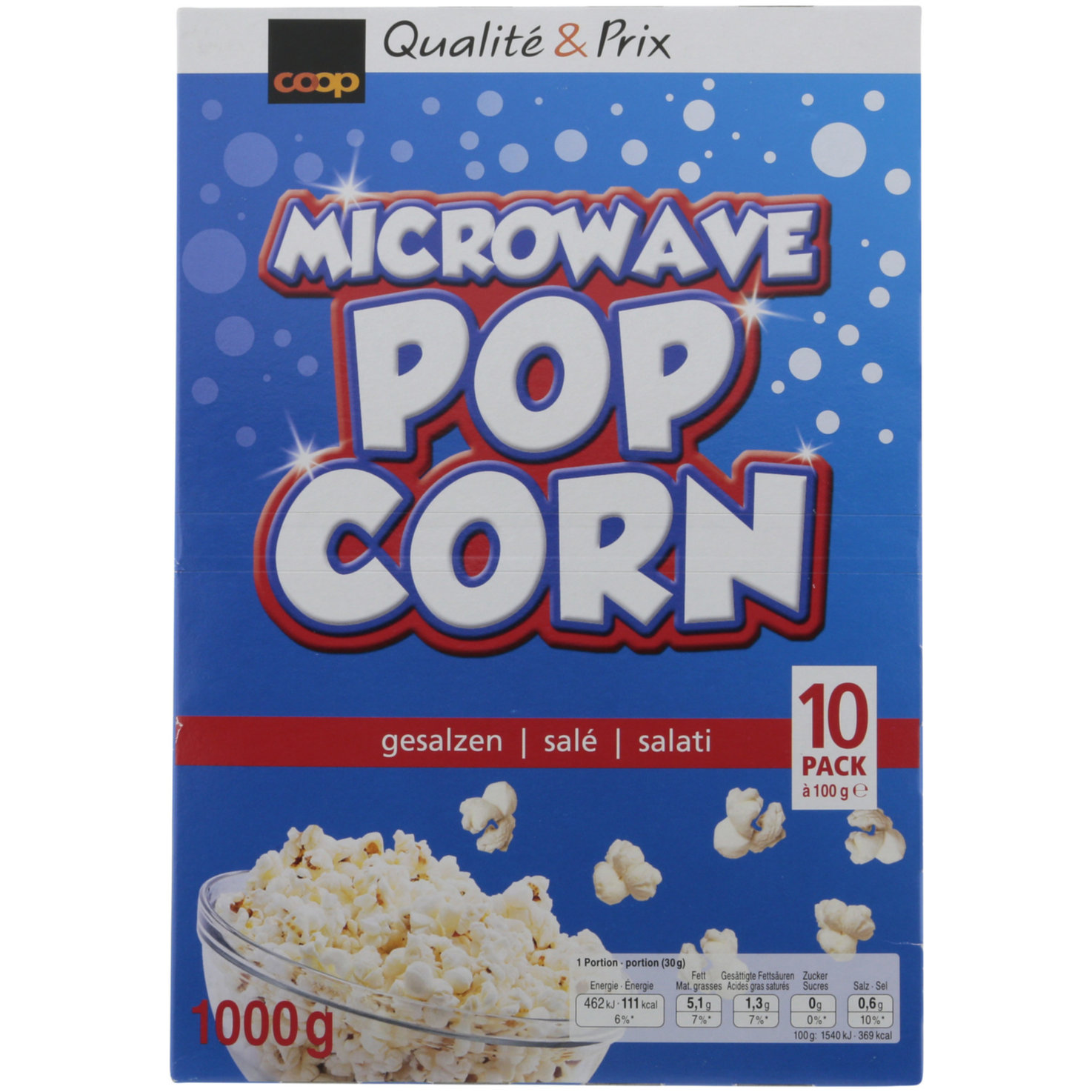 Microwellen Popcorn gesalzen 10x100g
