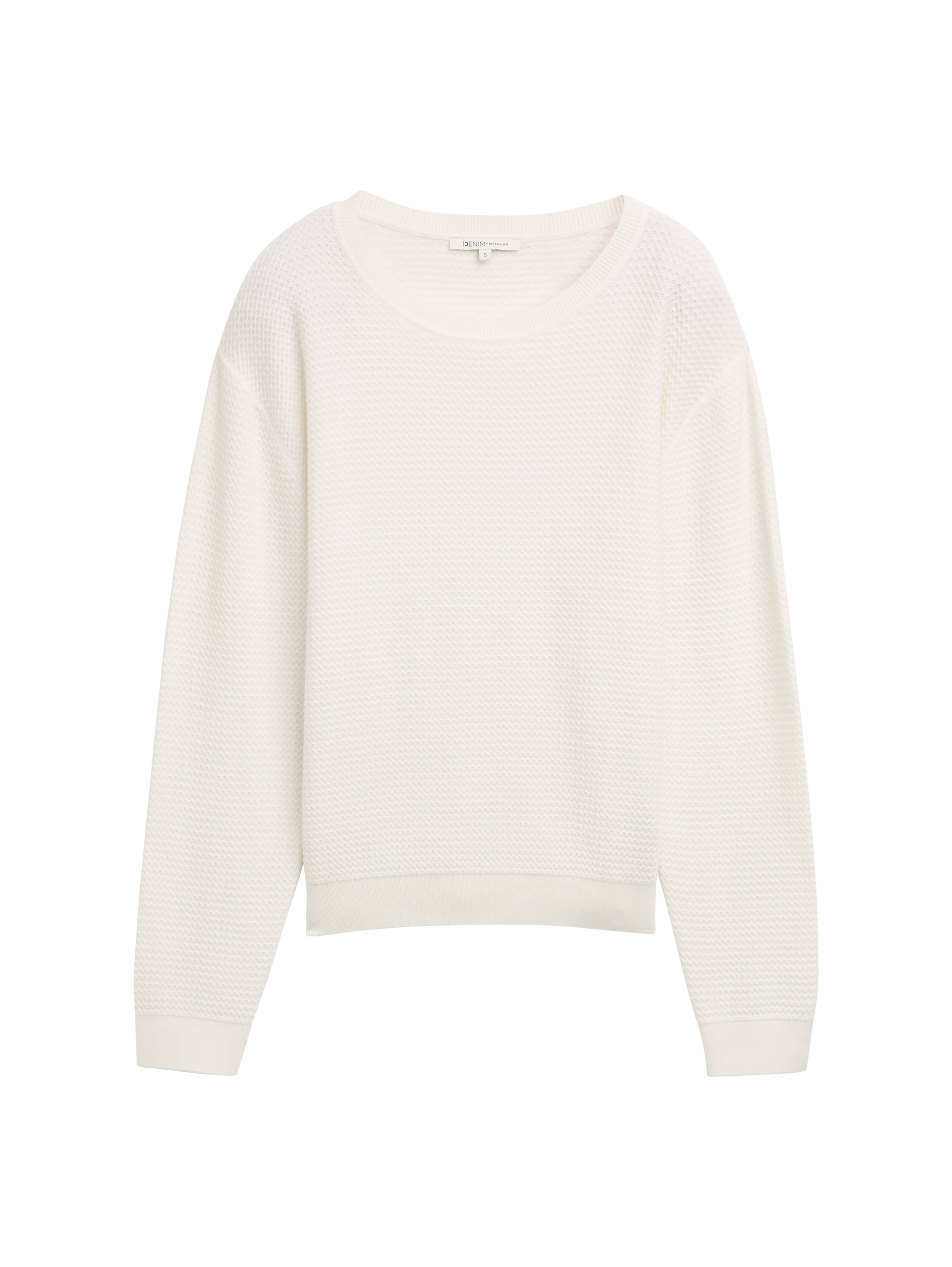 TOM TAILOR Denim V-Ausschnitt-Pullover mit Rippbündchen