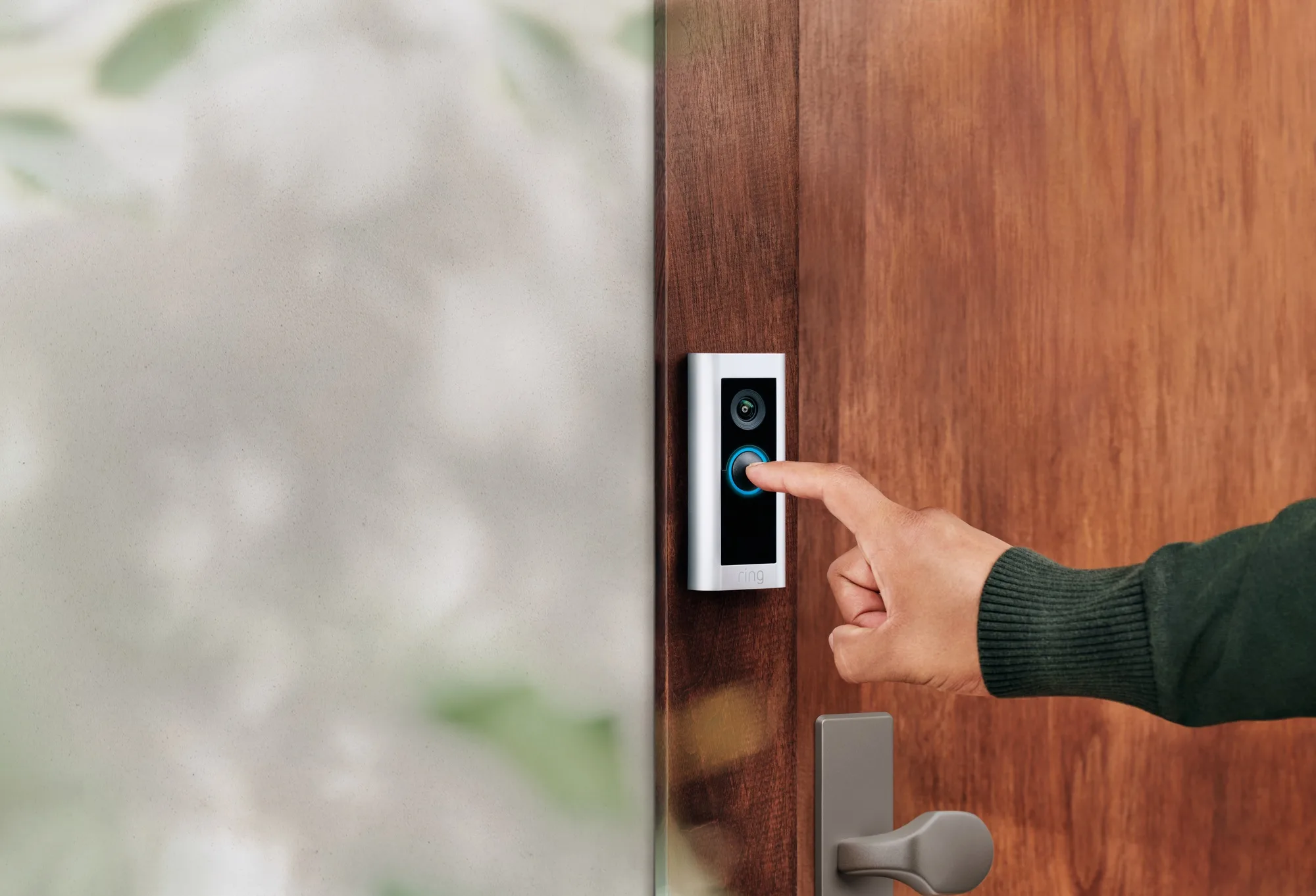 Ring Video Doorbell Pro 2 Nickel Satiné (filaire)   Adaptateur Sonnette connectée