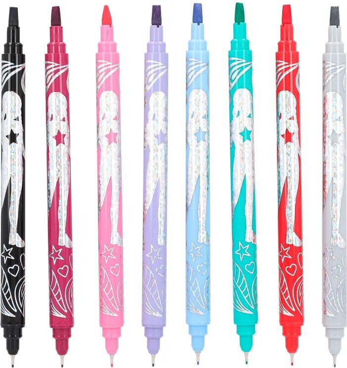 Top Model - Kalligrafi Og Fineliner Pen Sæt - 8 Stk