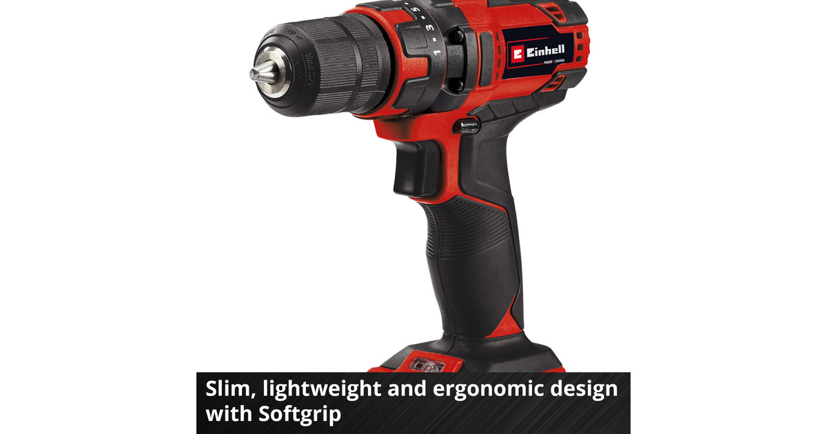 EINHELLAccu Boor- en schroefmachine TC-CD 18/35 Li Solo schroeftol  (Rood/zwart, Accu en oplader niet inbegrepen)