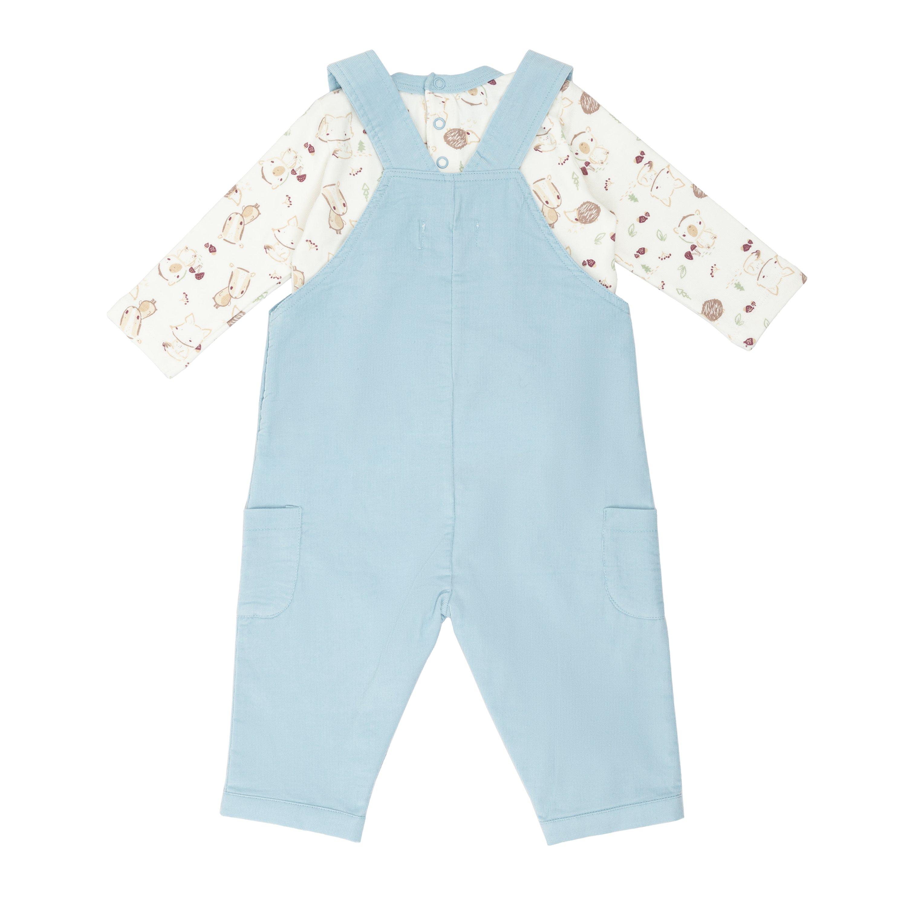 Hello World HelloW Bear Dungarees Outfit Babies