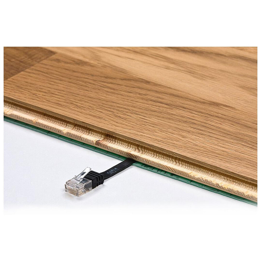 Cable RJ45 plat Cat 6 U/UTP (noir) - 5 m