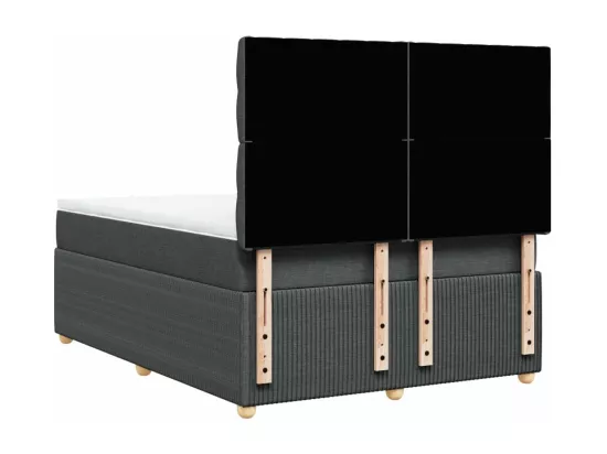 Sommier à lattes de lit avec matelas Gris foncé 140x190cm Tissu